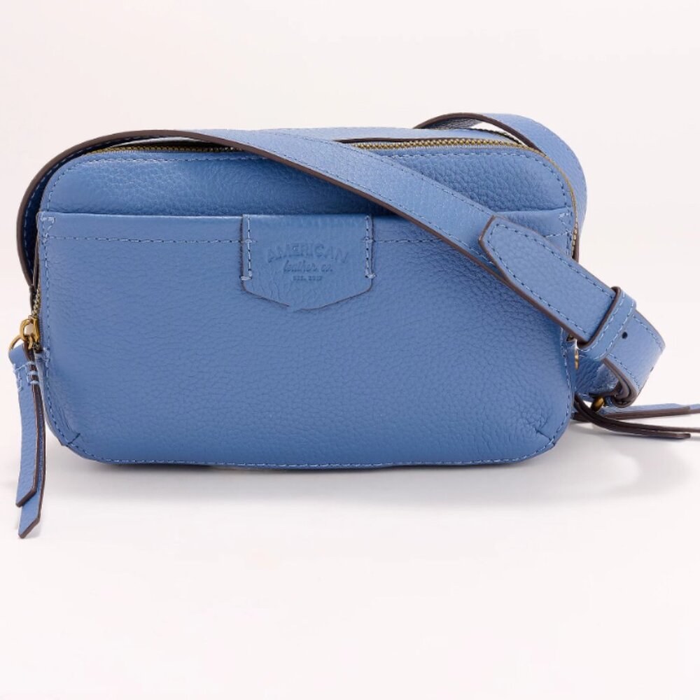 American Leather Co. Nashville Leather Double Zip Crossbody  0235